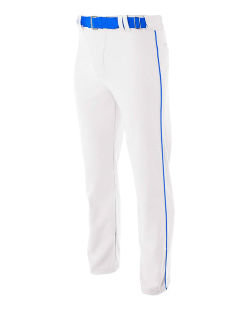 A4 Youth Pro Style Open Bottom Baggy Cut Baseball Pant (NB6162), Color 'White/Royal'